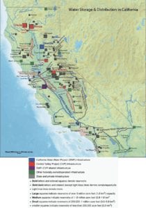 Map showing California Water Delivery System