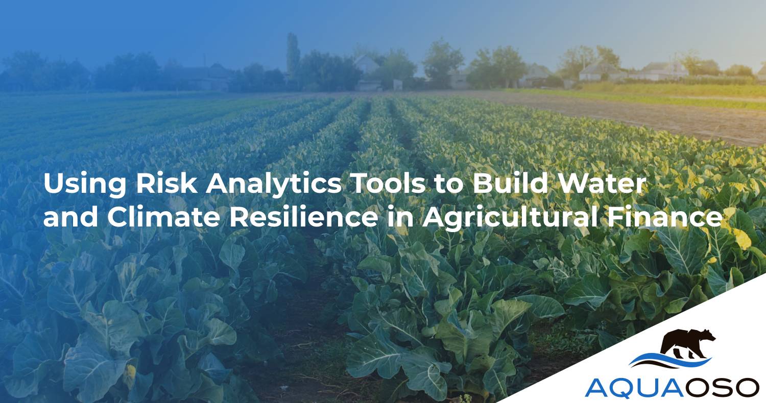 Using Risk Analytics Tools to Build Water and Climate Resilience in Agricultural Finance